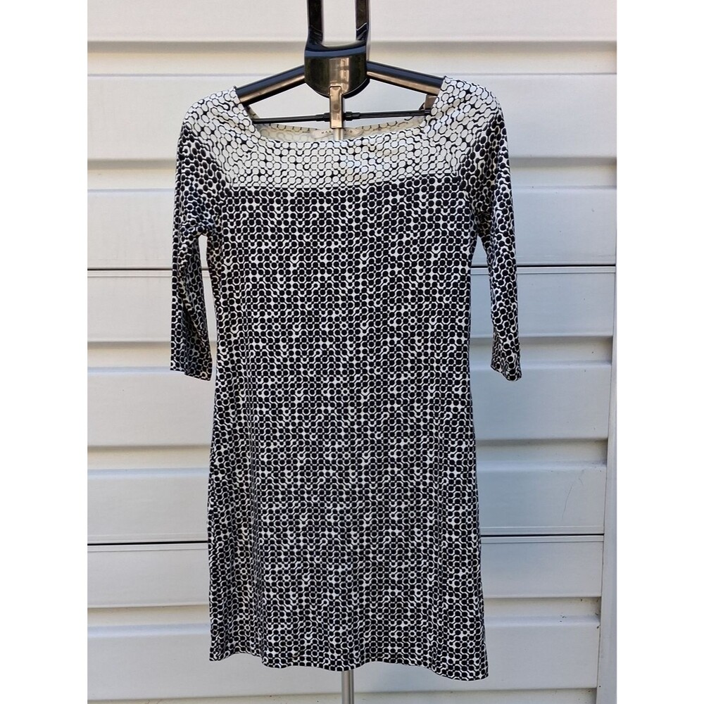 Max Studio Black and White Square-Neck Dress